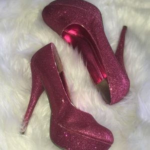 Fun pink sparkly shoes